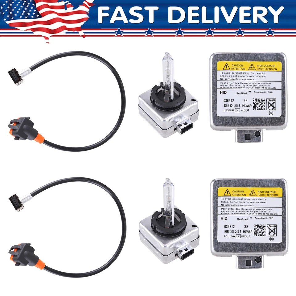 2PCS Xenon Headlight Ballast Control unit with igniter D1S Bulb for Audi A4 S4 - Image 1 of 4