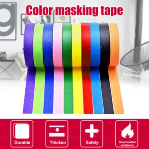 10 Pcs 20m 0.75cm Colored Masking Tape Rainbow Color Easy Tear Home Decoration - Picture 1 of 11