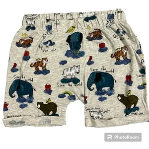H&M Toddler Animal Print Shorts – “Save the World” Eco Theme Elastic Waist 1/2Y - Picture 1 of 2