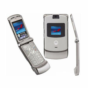 Motorola Razr V3 Unlocked Cellular Phone Flip Mobile Phone Bluetooth Silver