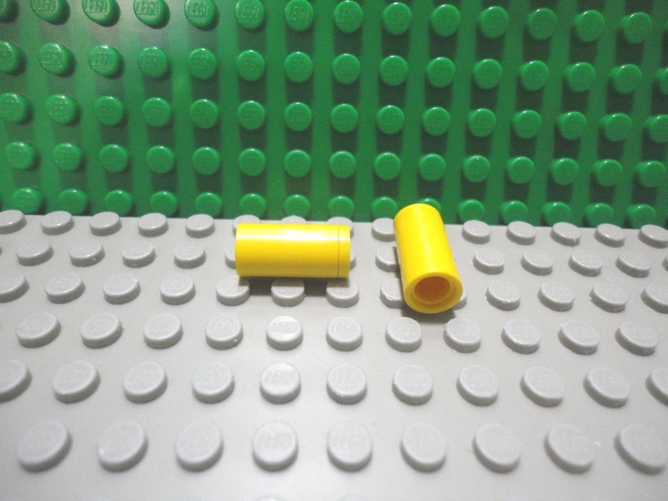 Lego 2 Yellow technic pin connector smooth NO Slot - Image 1 of 1