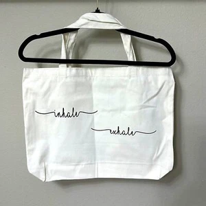 Bolsos de lona blancos, nuevos bolsos de lona "INHALE EXHALE" 17" ancho/12" alto. - Imagen 1 de 4