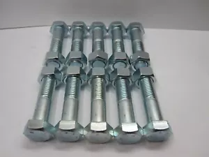 3/4"-10x3-1/4" Sechskantschrauben Schraube mit Muttern 307A verzinkt 3/4x3,25 20 Stück - Bild 1 von 3