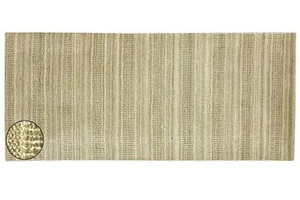 Grass Gabbeh Teppich 80x340 Handgewebt Läufer Beige Einfarbig Handarbeit - Picture 1 of 10