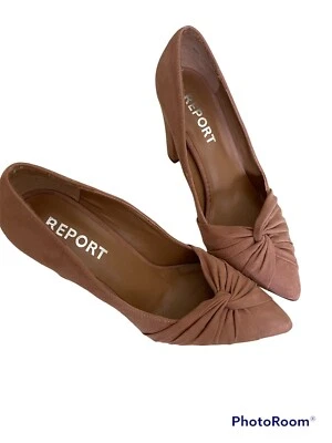 REPORT Twisted Knot Suede Heels Rose Gold/Pink Size 7 - Image 1 of 4