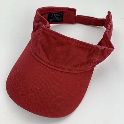 Gorra ajustable con visera roja en blanco marca Anvil Foto 1 de 2