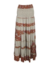 Boho Gypsy Hippy Maxi Skirt Recycled Sari High Waist 2in1 Summer Long Dress S/M