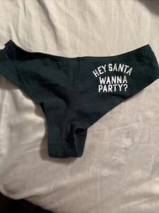 VINTAGE VICTORIA’S SECRET PINK SEXY CHEEKSTER PANTIES “HEY SANTA” SIZE XS NWT - Picture 1 of 4