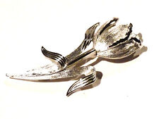 Bijou broche de créateur alliage argenté  tulipe Trifari brooch