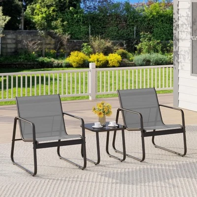 Small Outdoor Metal Table and Chairs Set of 2 Patio Furniture Set Clearance Sale - Image 1 of 4