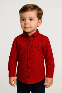 Boys Navy Blue Beige Red Slim fit Paisley Printed Casual Smart Cotton Shirts - Picture 1 of 9