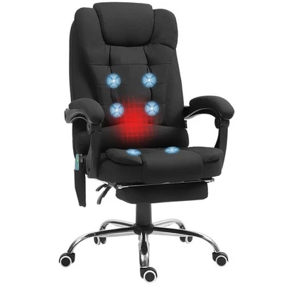 Vinsetto Ergonomic Heated 6 Points Vibration Massage Office Chair, Black