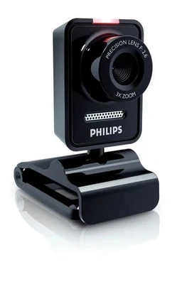 Philips SPC530NC/00 Webcam USB Kamera Schwarz PC Laptop Video Konferenz - Bild 1 von 4