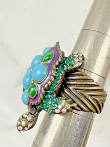 Turtle  Ring   Princess Amanda Borghese Statement Layered Domed  Sz 6.5 - Picture 1 of 15