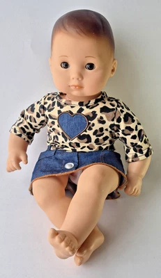 Muñeca American Girl Bitty Baby 15" pelo castaño ojos marrones vestido ropa interior Foto 1 de 4