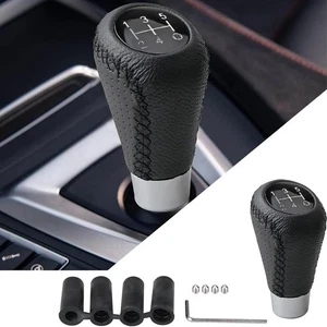 Perilla de cambio manual de 5 velocidades negra para automóvil palanca de cambios cuero universal - Imagen 1 de 11