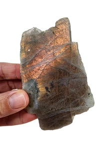 Pink & Orange Labradorite Polished Face Madagascar 124.4 grams.. - Picture 1 of 3