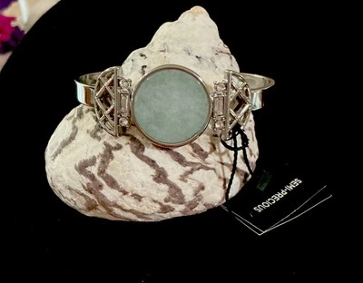 🆕 BRAZALETE CASA BLANCA MERCADO NEGRO SEMIPRECIOSO PIEDRA COMO NUEVA PLATA-NUEVO CON ETIQUETAS Foto 1 de 4