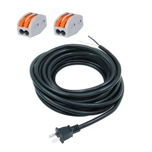 25FT Replacement Power Cord 14 AWG 2 Prong Pigtail 14 Gauge 2 Wire Power Supp... - Picture 1 of 6