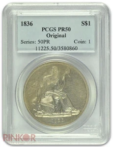 1836 $1 J-60 Gobrecht Original PCGS PR-50 - Picture 1 of 3