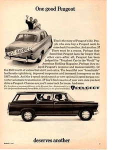 1967 Peugeot 404 Kombi ~ Oldtimer Original Printanzeige - Bild 1 von 1