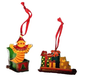 Metall Emaille Farbe ~ Weihnachtsbaum Ornamente ~ Urlaub saisonale Dekoration ~ lebendige Farben - Bild 1 von 4