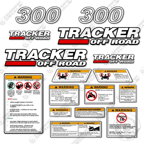 Fits Tracker Off Road 300 Decal Kit ATV - 7 YEAR OUTDOOR 3M VINYL! - Image 1 of 1