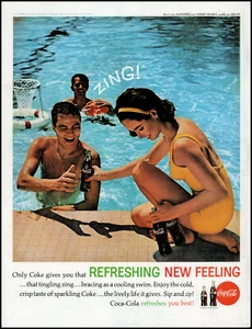 1962 Coca-Cola Piscina Fiesta Niña Traje de Baño Coca-Cola Retro Foto Impresión Anuncio L60 - Imagen 1 de 1