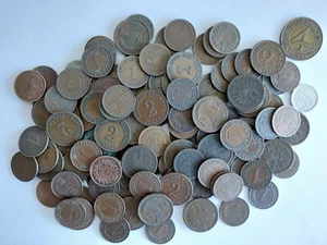 1 u. 2 u. 4 Pfennig Reichspfennig Rentenpfennig Deutsches Reich 127 Stück Lot - Bild 1 von 6