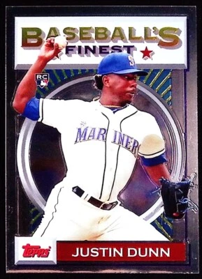 Justin Dunn - 2020 Topps Finest Flashbacks #140 - RC - Mariners - Image 1 of 2