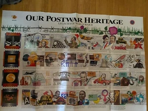 Póster conmemorativo del 50 aniversario 1995 de la Segunda Guerra Mundial Estados Unidos 24" x 36" herencia de posguerra - Imagen 1 de 2