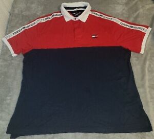 Tommy Hilfiger Sport Shirt Men's 2XLT Red White Blue Polo Shirt