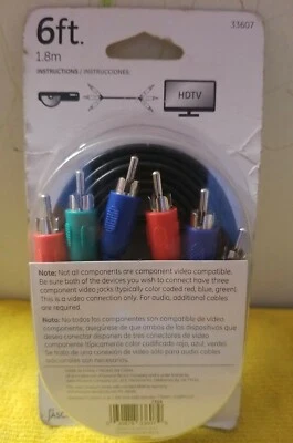 🍊 Component Video Cable  GE 33607, 6FT destroyed box  - Image 1 of 2