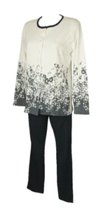 Damen Schlafanzug SPINNE vorne offen Langarm Hose lang Winter interl - Bild 1 von 5