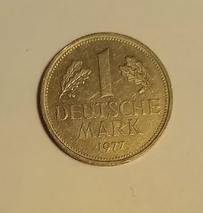 1977 J GERMANY 1 DEUTSCHE MARK Circulated Coin - Picture 1 of 2