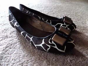 Couleur Pourpre Leder Fell Tier Leopard Ballerinas Schleife Akzente Gr. 37 6,5 - Bild 1 von 13