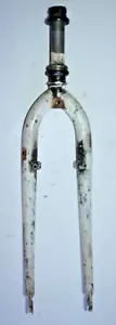 Vintage GT Rigid MTB Bike Fork 26" 1" Threaded 140mm WHT Steel Canti USA Shipper - Picture 1 of 21