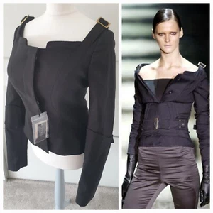 *NEW* GUCCI Tom Ford Fall Winter 2003 Black Structured Runway/Ad Jacket IT40 US4 - Picture 1 of 24