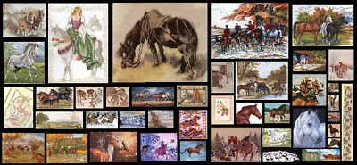 RACCOLTA DI 130 SCHEMI PUNTO CROCE CAVALLI DMC PATTERNS CROSS STITCH UNICORNI - Immagine 1 di 4