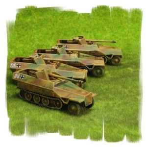 Painted!!!  SdKfz 251/22 Platoon (4 vehicles) 15mm WW2 Flames of War - Picture 1 of 2