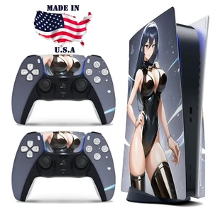 PS5 Disc Version Console & Controller Vinyl Skin Decal Wrap Sexy Anime Girl - Picture 1 of 3