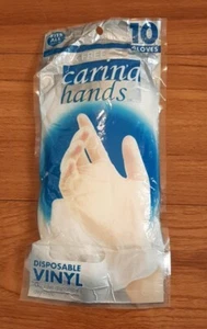 Caring Hands 10 Disposable Vinyl Gloves latex free SEALED NEW 2007 - Picture 1 of 2