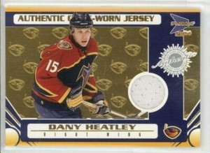 2003-04 Pacific Prism Game-Worn Jersey 410/935 Dany Heatley #102