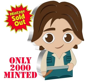 2021 1 oz .999 Silver Proof Chibi Coin - Han Solo - Star Wars - NZ Mint - Foto 1 di 3