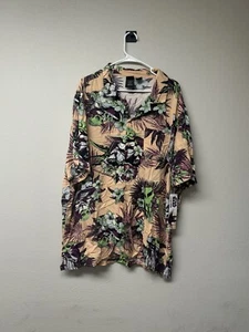 NEW Star Wars Baby Yoda Hawaiian Shirt Men 3XL Orange Green Flowers Mandalorian - Picture 1 of 4