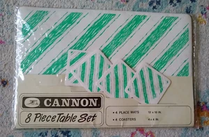 Vintage Cannon Best Brands 8-Piece Table Set Place Mats Coasters PVC Picnic - Picture 1 of 9