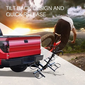 Foldable 2 EBike Bicycle Carrier Rack 4 Vehicle Car SUV Max 70kg Fits 2" Hitch - Picture 1 of 4