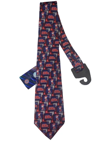 Brand New Ole Miss Rebels Col Colonel Reb Silk Tie Very Rare Officially Licensed Cover