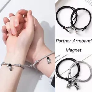 Set bracciale coppia coppie braccialetto magnete 2 pezzi bracciale amicizia - Foto 1 di 11