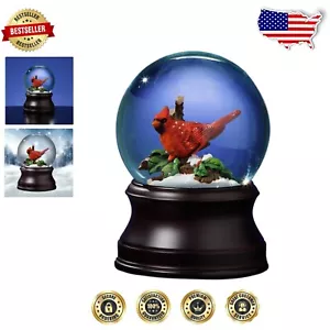 Classic 18-Note Musical Snow Globe with Red Cardinal & Snowflakes - 4" x 5.75" - Picture 1 of 4